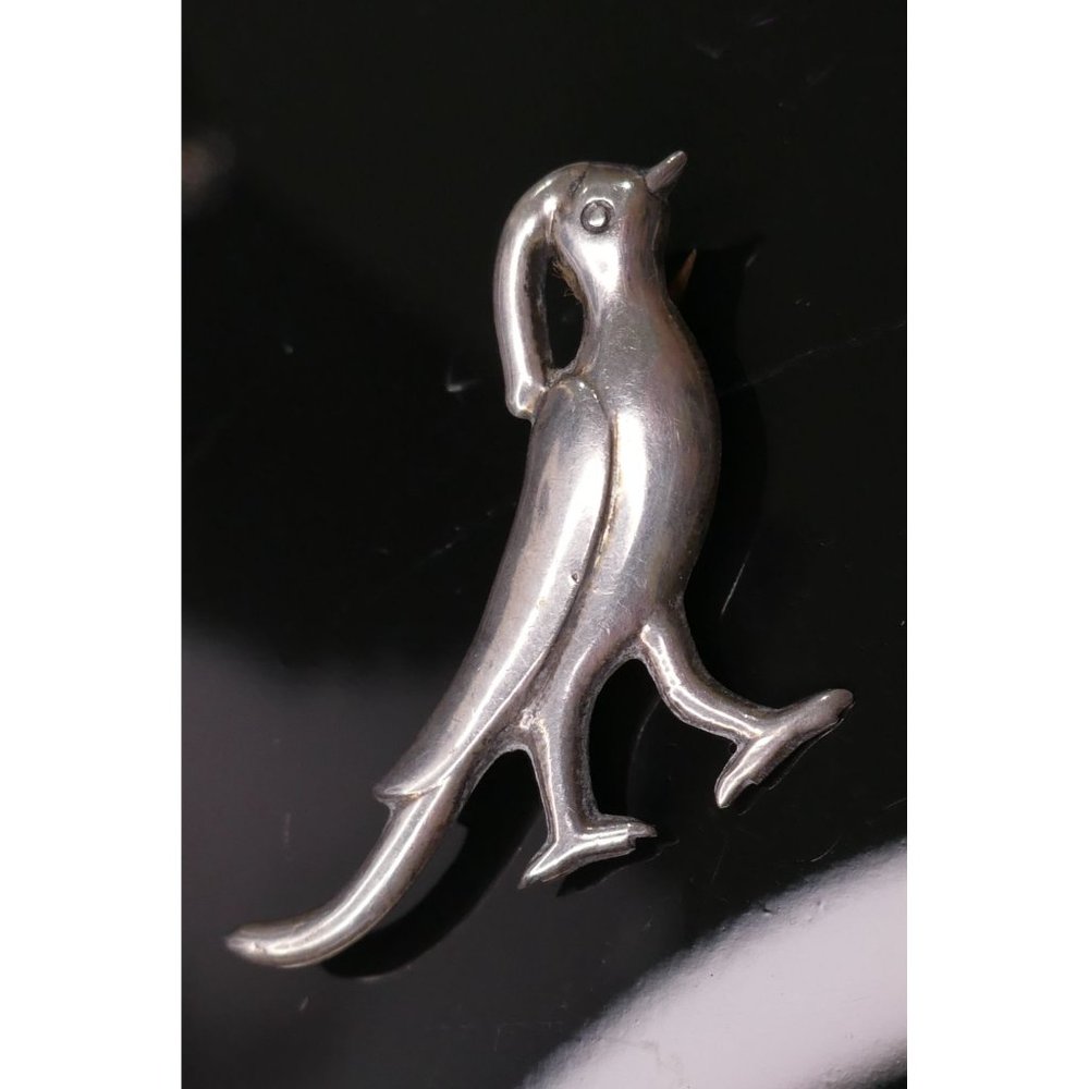 Vintage to Antique Mexico Silver Bird Brooch - Pre Eagle